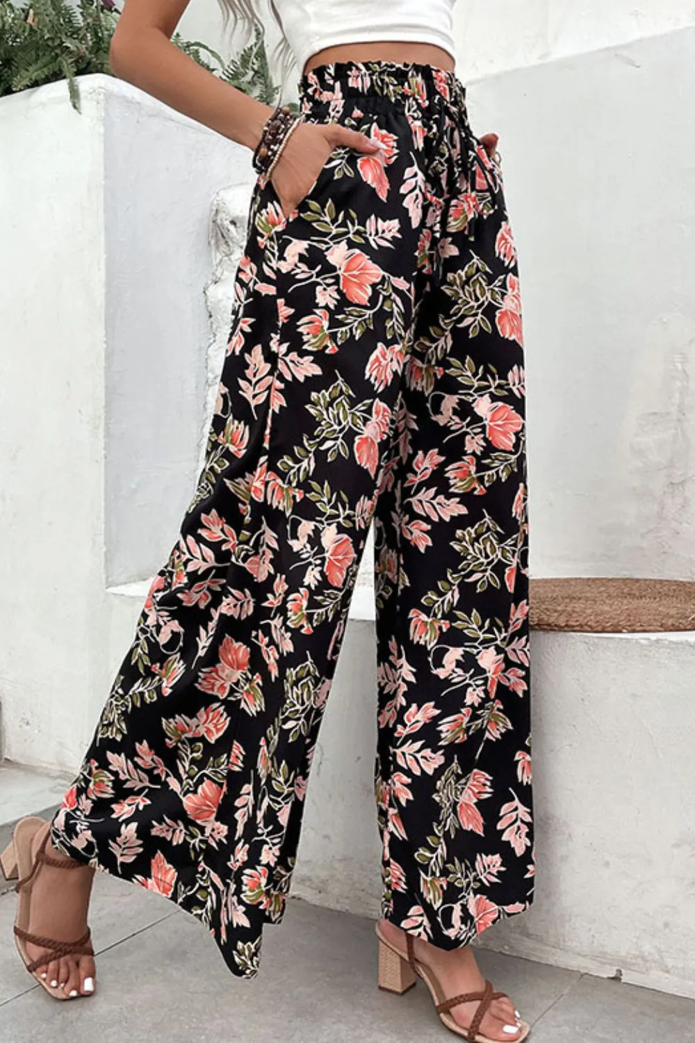 🌸 Floral Pull-On Wide Leg Pants 🌸