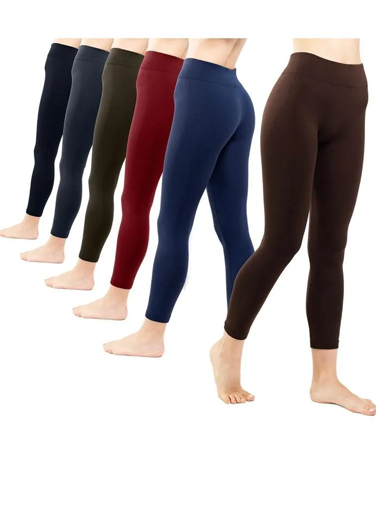 4 Pack Women‚Äôs Fleece Lined Leggings High Waist Stretchy warm Leggings one size