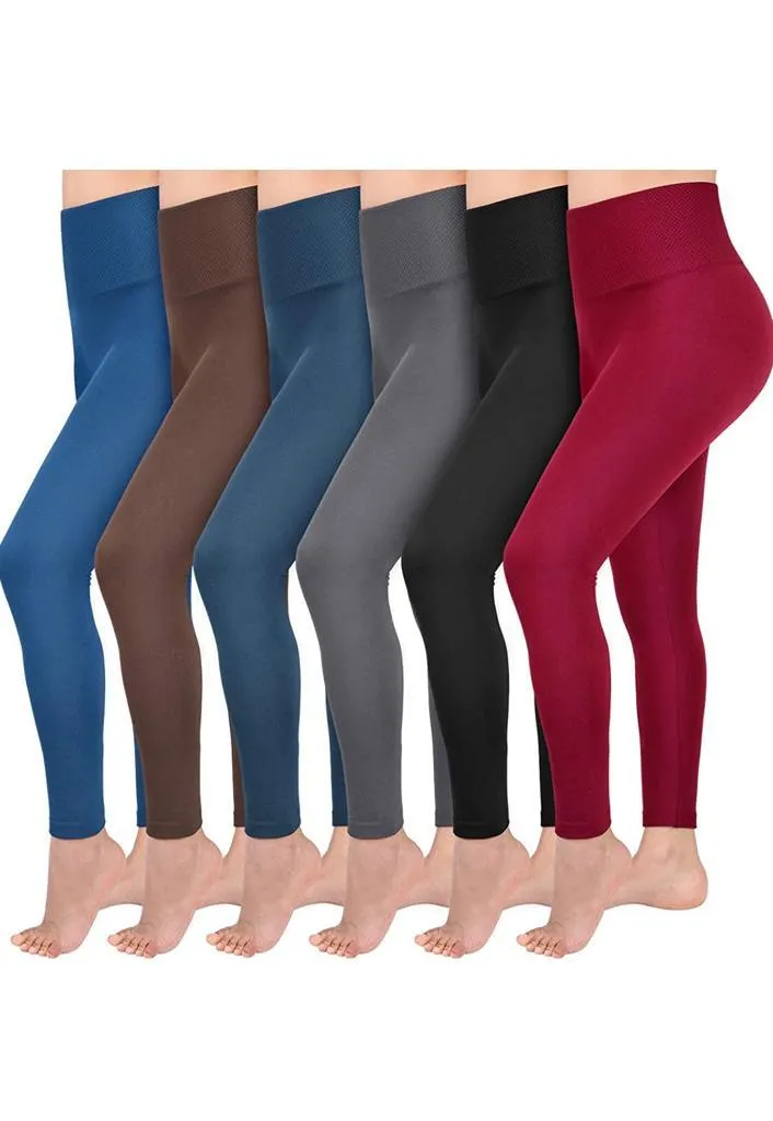 4 Pack Women‚Äôs Fleece Lined Leggings High Waist Stretchy warm Leggings one size