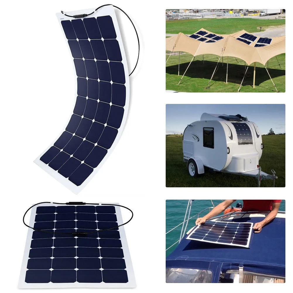 Acopower 110w 12v Flexible Thin lightweight ETFE Solar Panel with Connector - 1 Pack