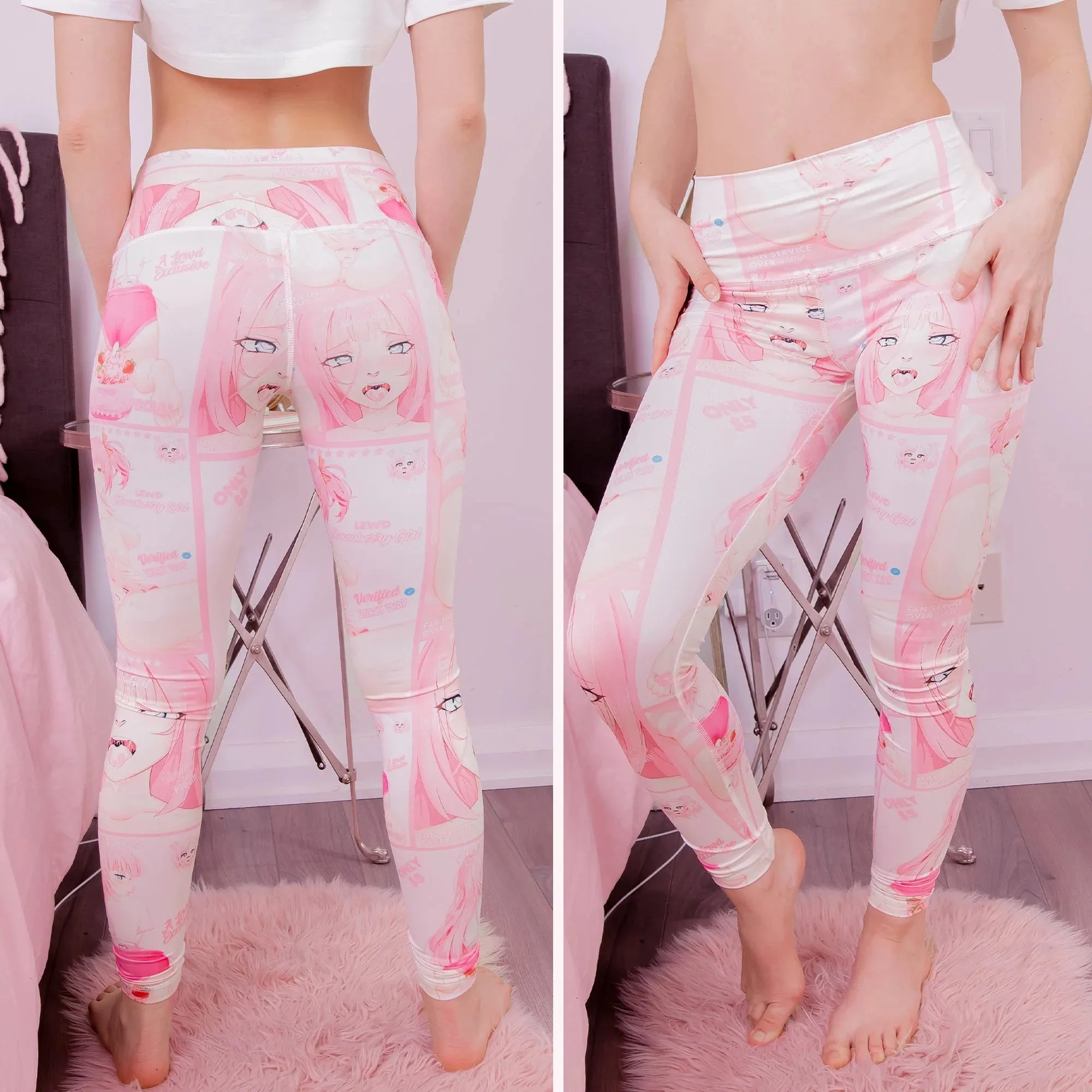 Ahegao Face Anime Leggings: Cute, Edgy, and Flattering