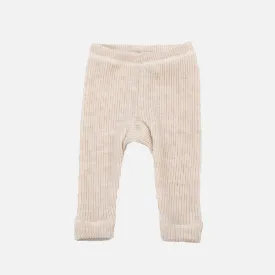 Baby & Kids Merino Wool Heavy Rib Leggings - Oatmeal