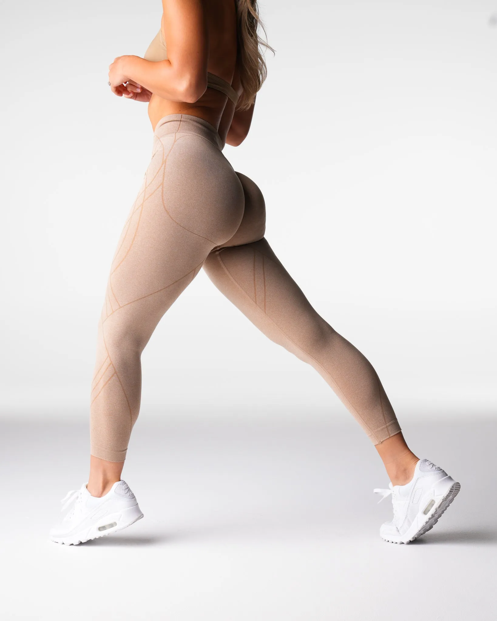 Beige Geo Seamless Leggings