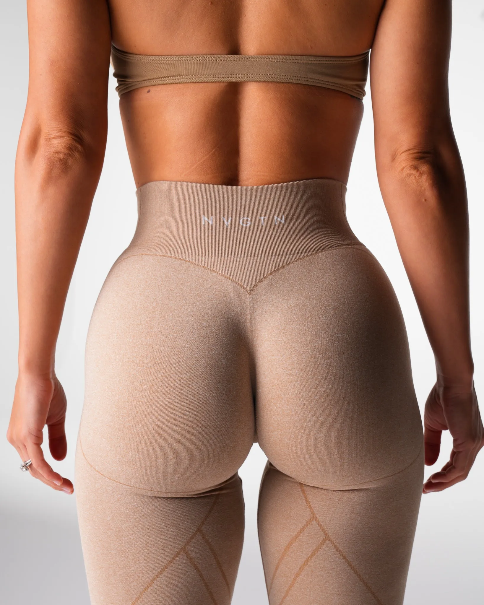 Beige Geo Seamless Leggings