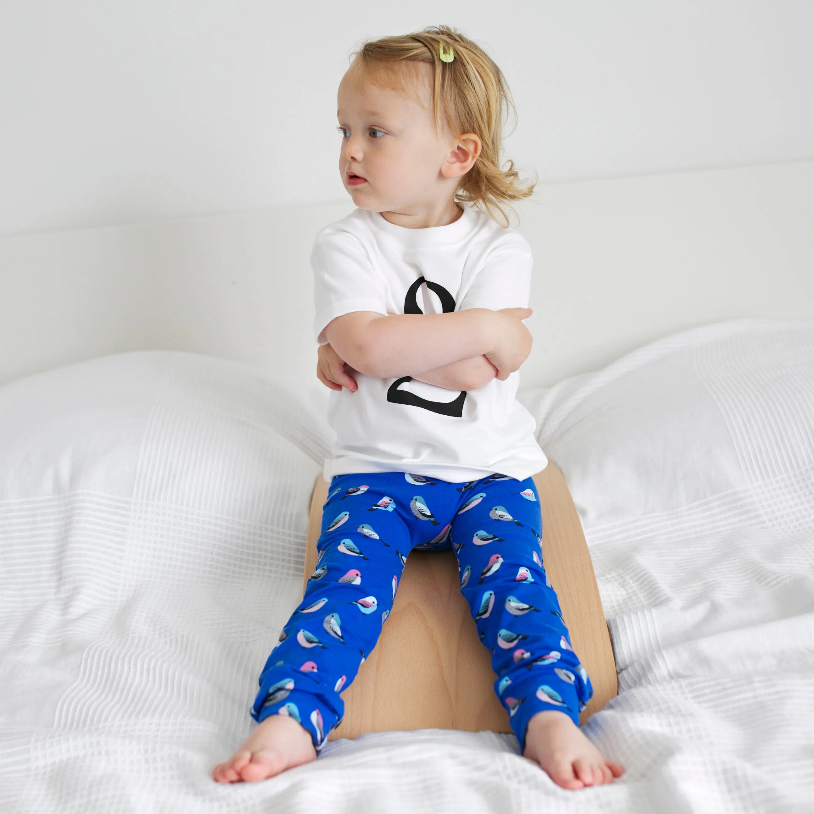 Blue Bird Print Leggings