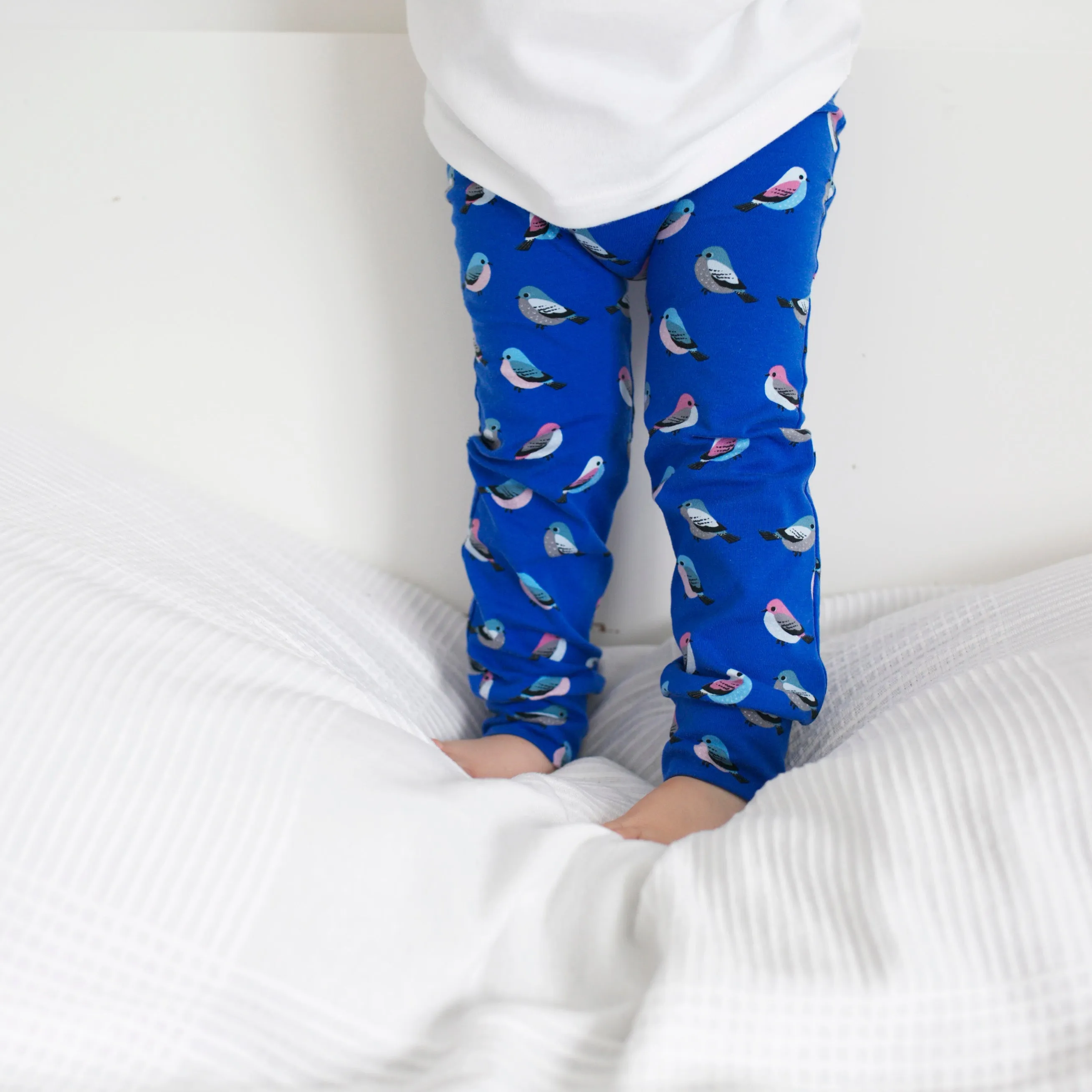 Blue Bird Print Leggings