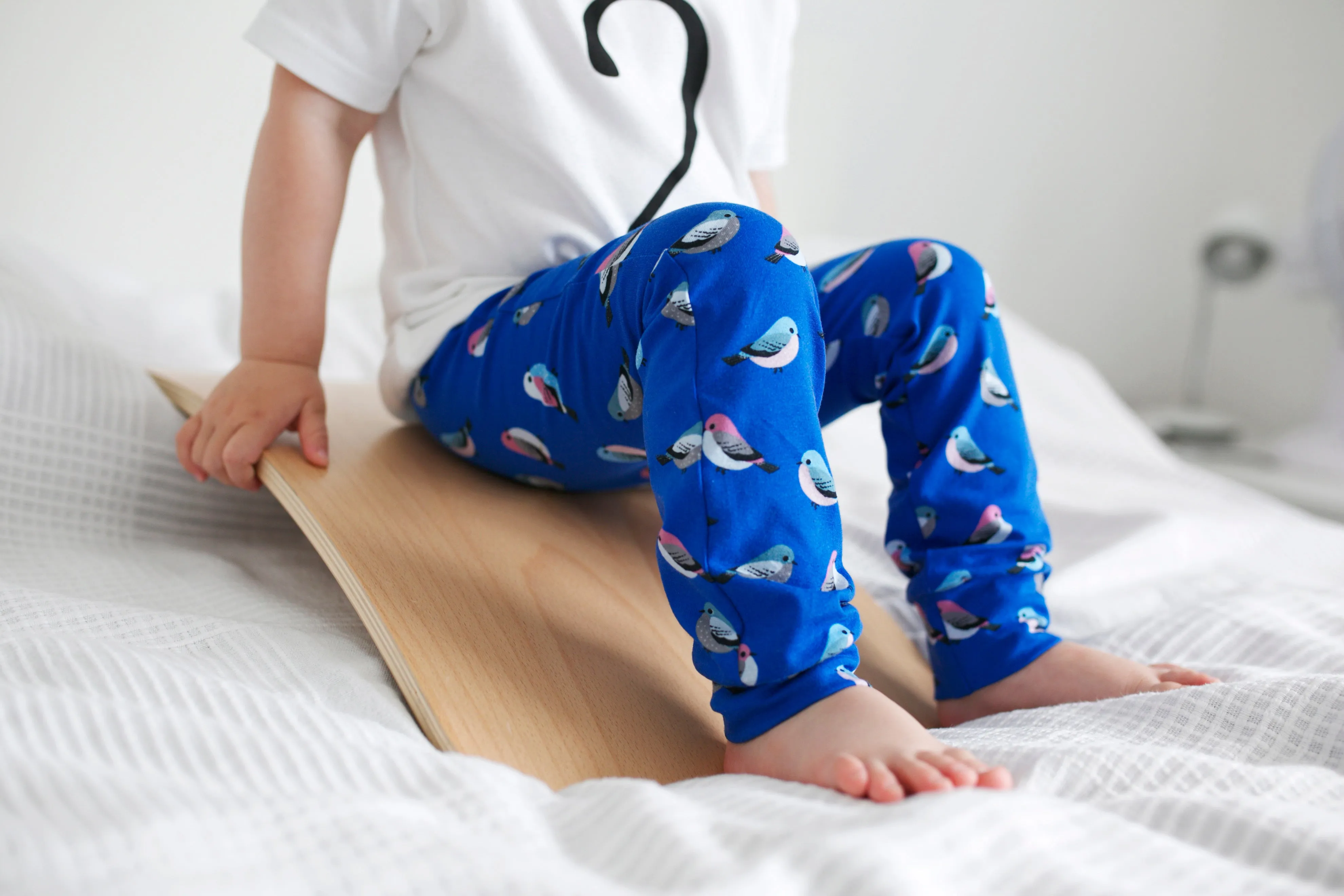 Blue Bird Print Leggings