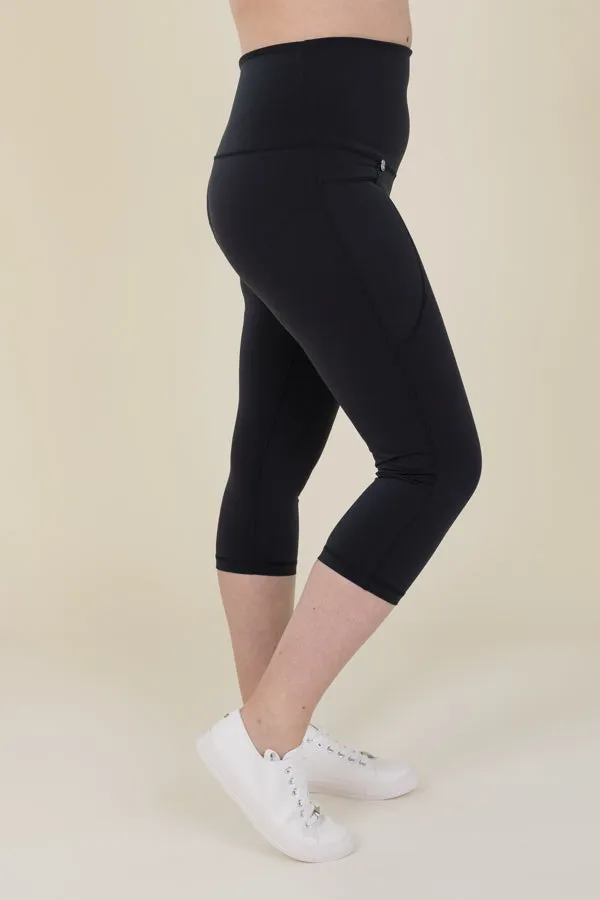 Body Sculpt Black 2 Pocket Cropped Leggings