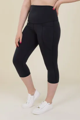 Body Sculpt Black 2 Pocket Cropped Leggings