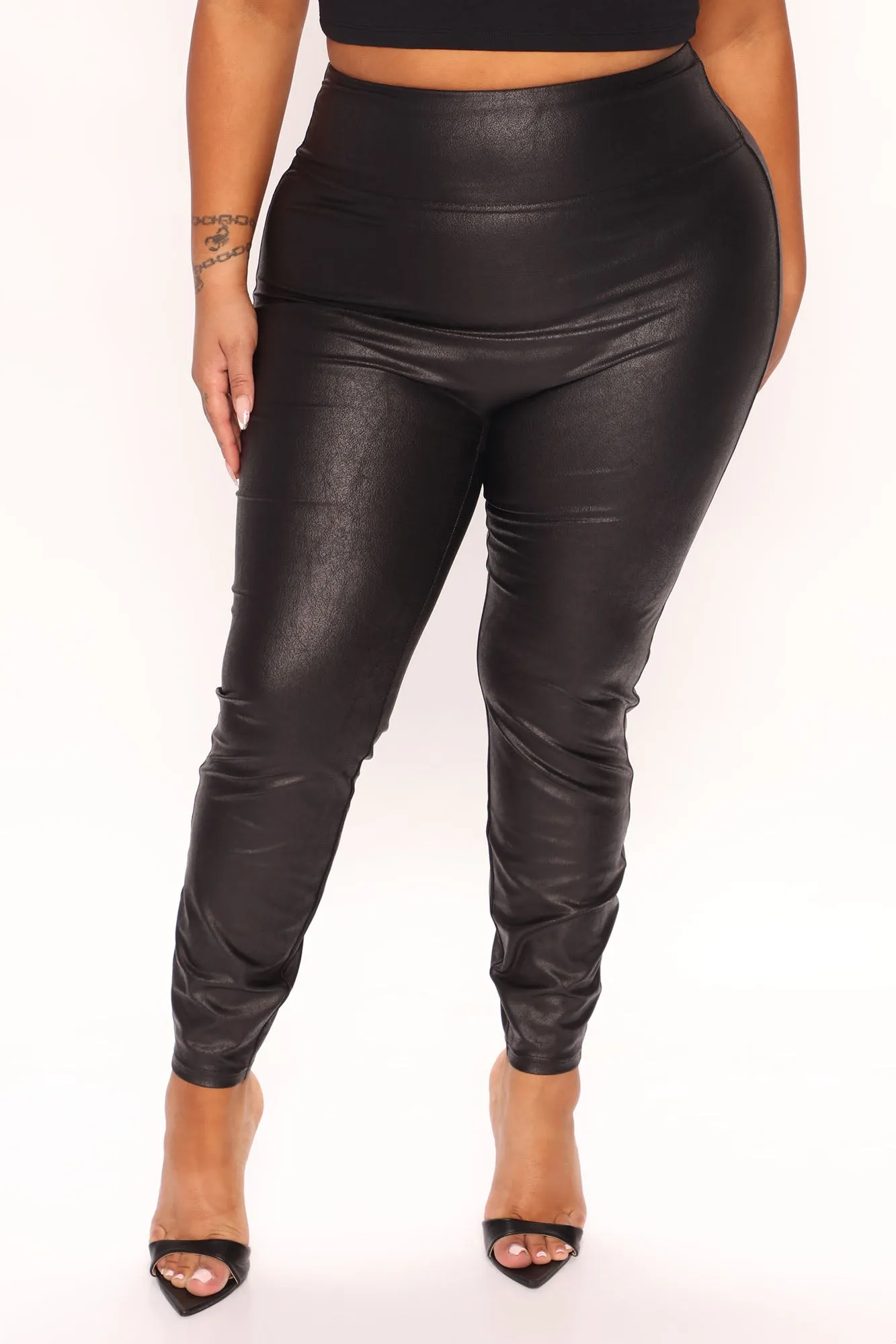 Body Sculpting Coated Legging - Black