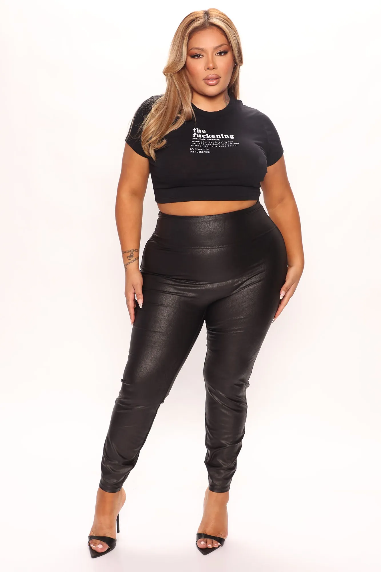 Body Sculpting Coated Legging - Black