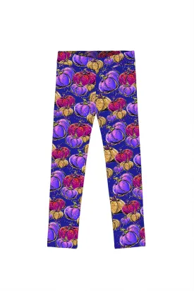 BOOtiful Pumpkin Lucy Cute Purple Leggings - Kids