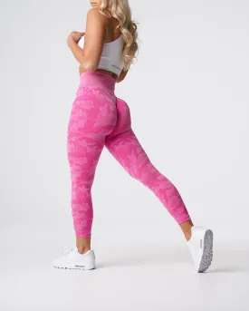 Bubble Gum Pink Camo Seamless Leggings