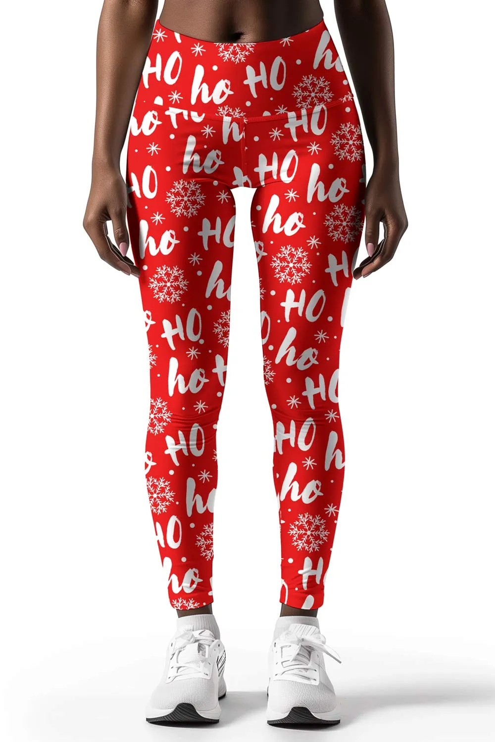 BUY 1 GET 4 FREE! Hohoho Lucy Red Winter Printed Leggings Yoga Pants - Women