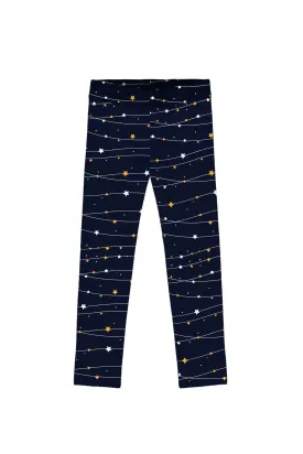 BUY 1 GET 4 FREE! To the Moon & Back Lucy Navy Blue Star Print Leggings - Kids