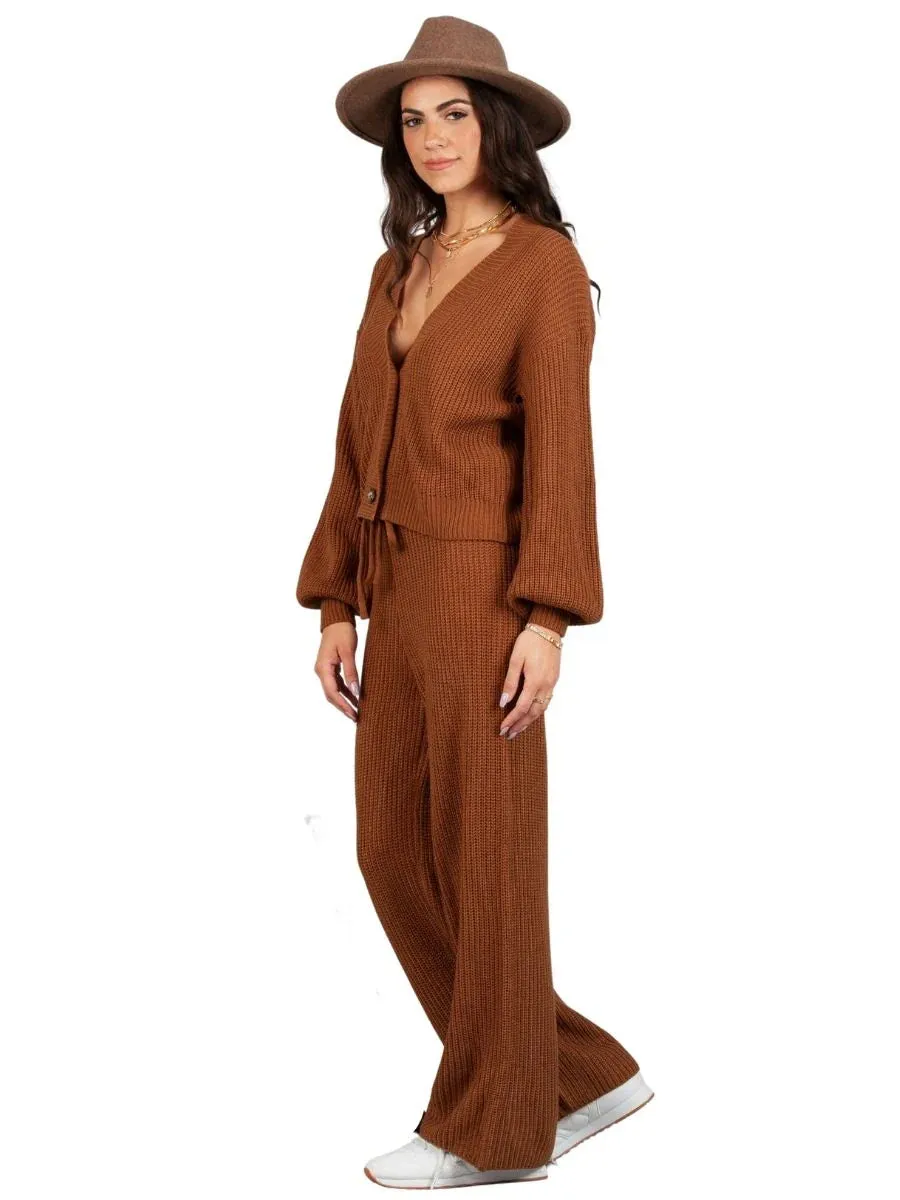 CHESTNUT CHARM SWEATER CARDIGAN   PANTS SET