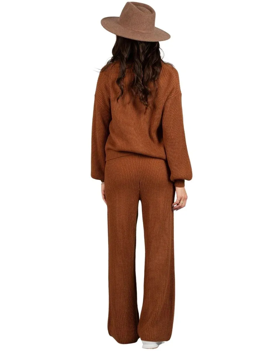 CHESTNUT CHARM SWEATER CARDIGAN   PANTS SET