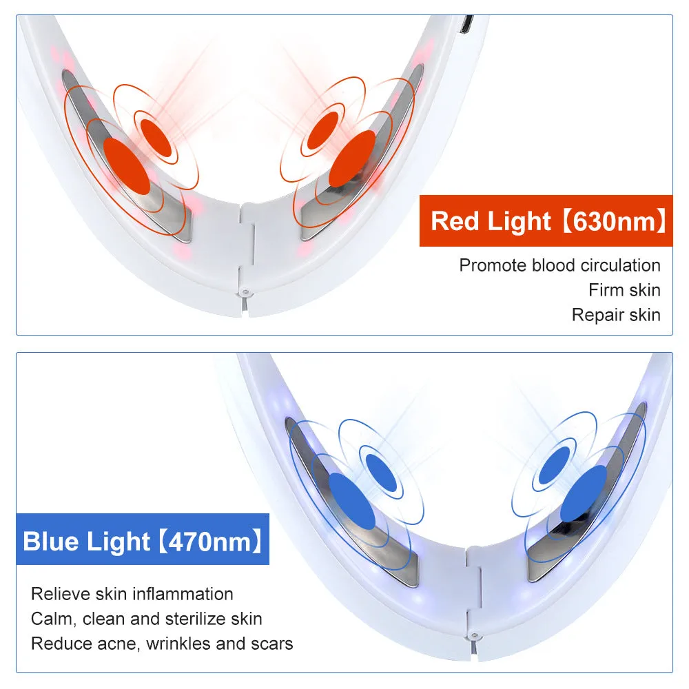 Cross-border supply EMS Microcurrent Colored Light Face Slimming Device Small V Face Firming Double Chin Hot Compress Intelligent Lifting Face Slimming Device