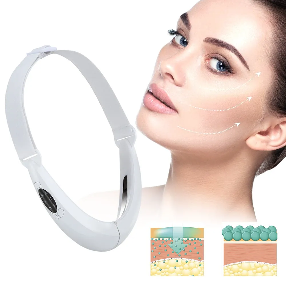 Cross-border supply EMS Microcurrent Colored Light Face Slimming Device Small V Face Firming Double Chin Hot Compress Intelligent Lifting Face Slimming Device