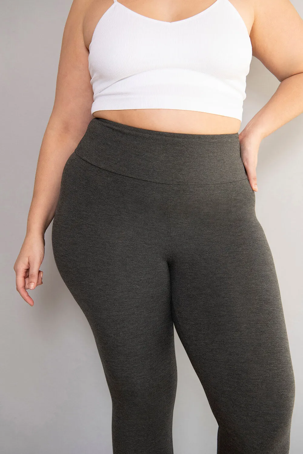 Curve Cropped Lightweight Leggings - Dark Grey