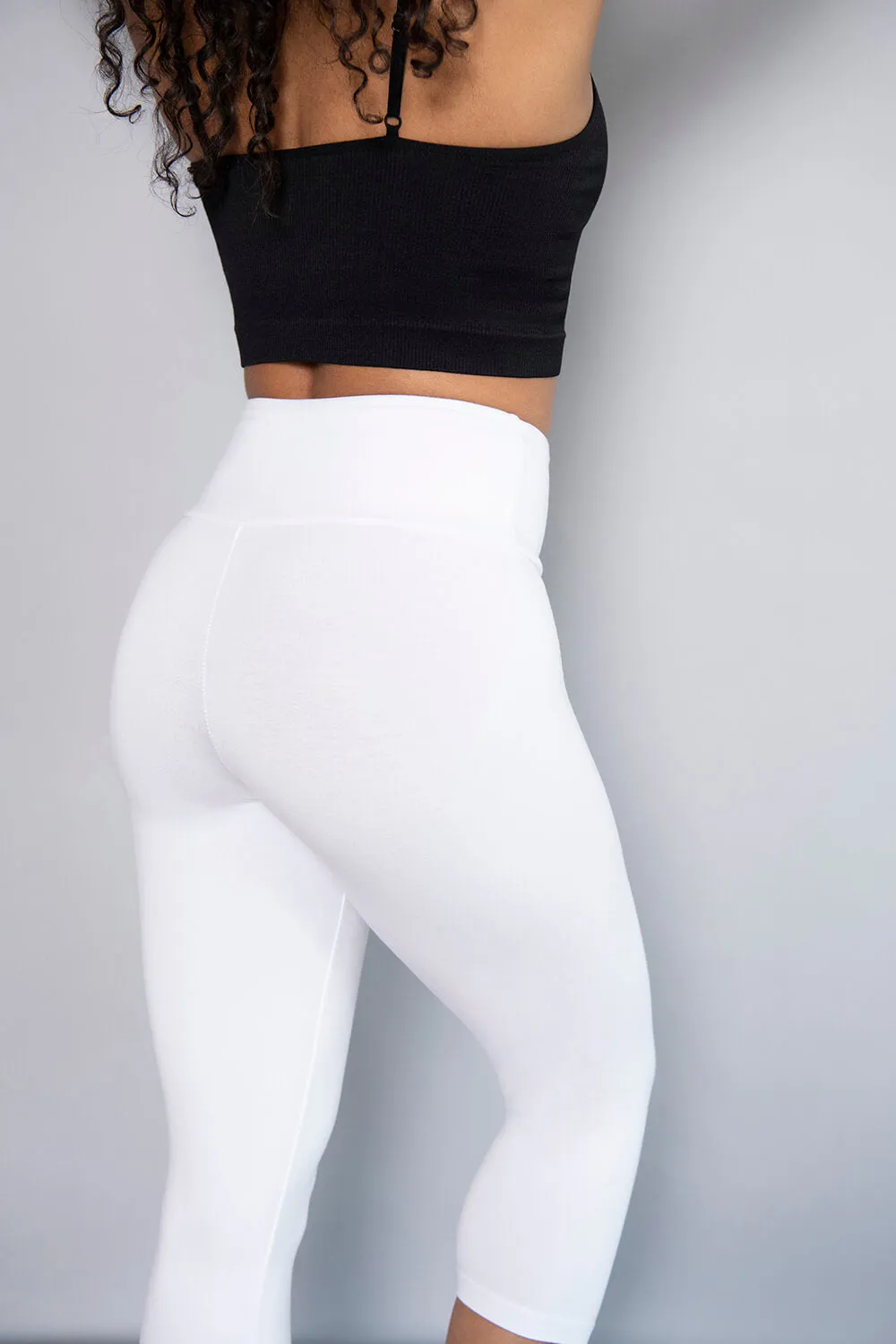 Curve Cropped Lightweight Leggings - White