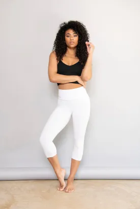 Curve Cropped Lightweight Leggings - White