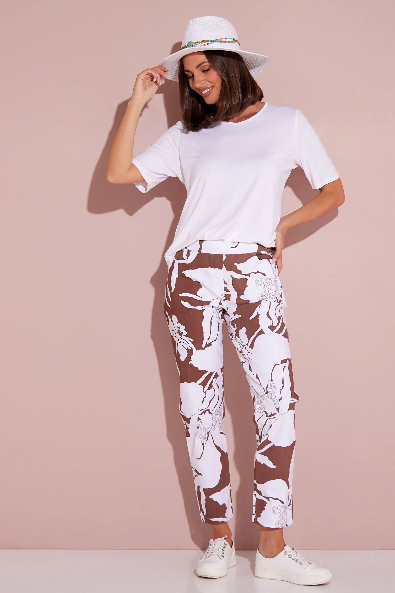 Cocoa Floral Dana Bengaline Capri Pants