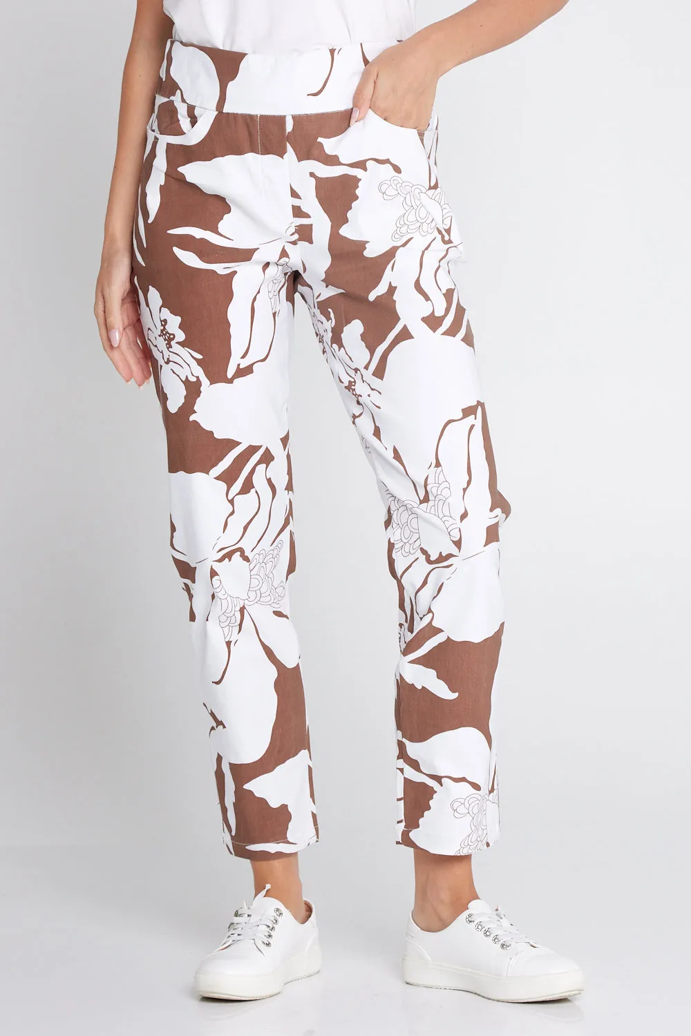 Cocoa Floral Dana Bengaline Capri Pants