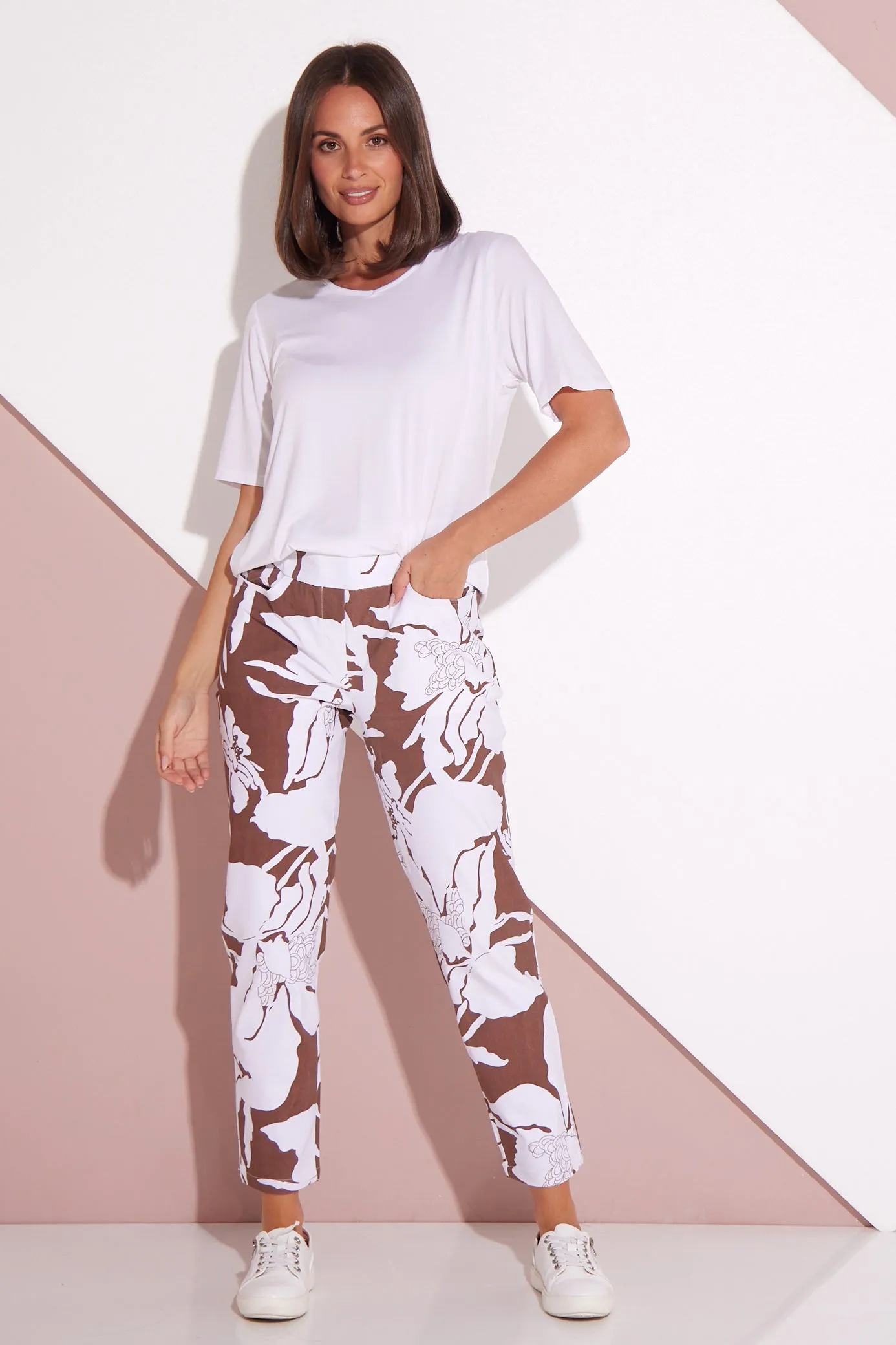 Cocoa Floral Dana Bengaline Capri Pants