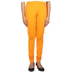 Dark Yellow Plain Churidar Lycra Leggings