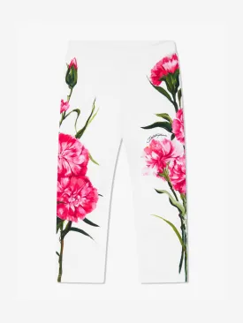 Dolce & Gabbana Baby Girls Carnation Leggings in White