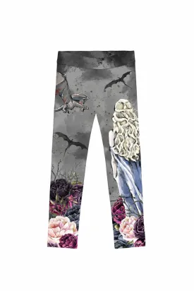 Duchess & Dragons Lucy Grey Cute Printed Leggings - Kids