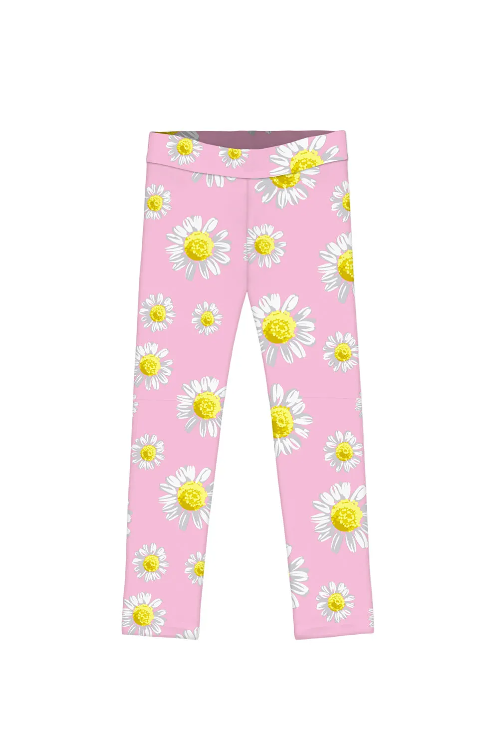 Enchanting Daisy Lucy Blush Pink Floral Print Sporty Leggings - Girls