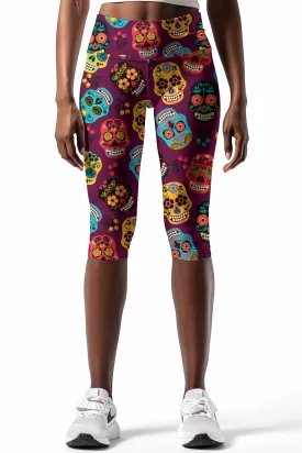 faBOOlous Ellie Purple Performance Yoga Capri Leggings - Women