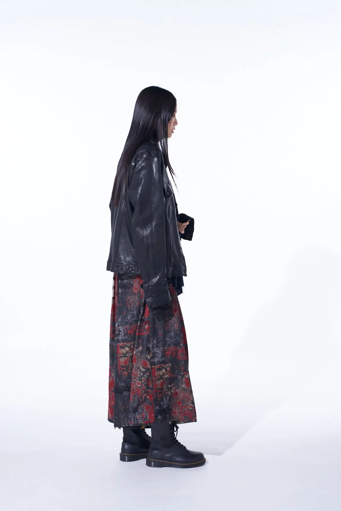 FLORAL JACQUARD CULOTTE PANTS