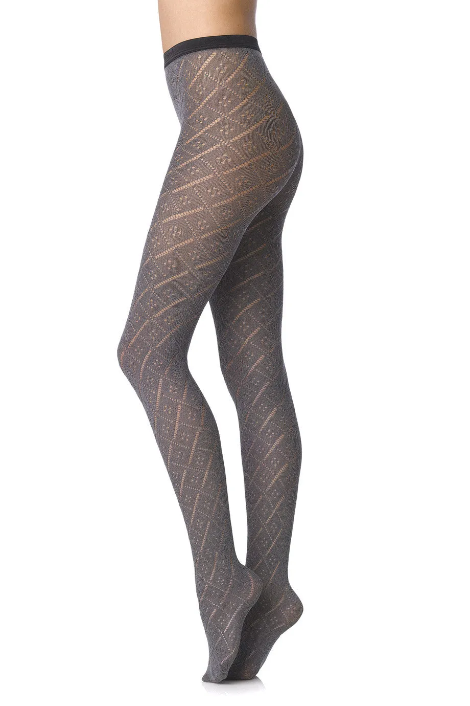 FOGAL 592 SOFTNESS Crochet Tights 013 Gris- Mele