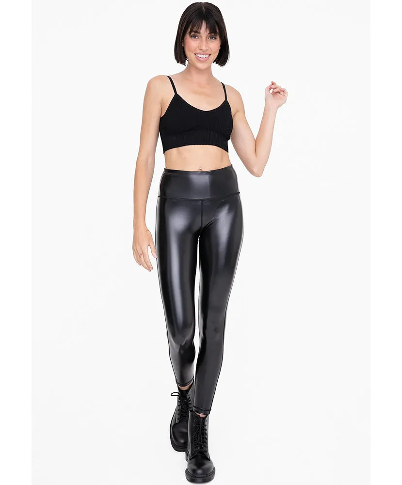 Glossy High-Waisted Leggings