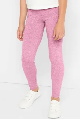 Heather Light Pink Lucy UV 50  Cute Eco Performance Leggings - Kids