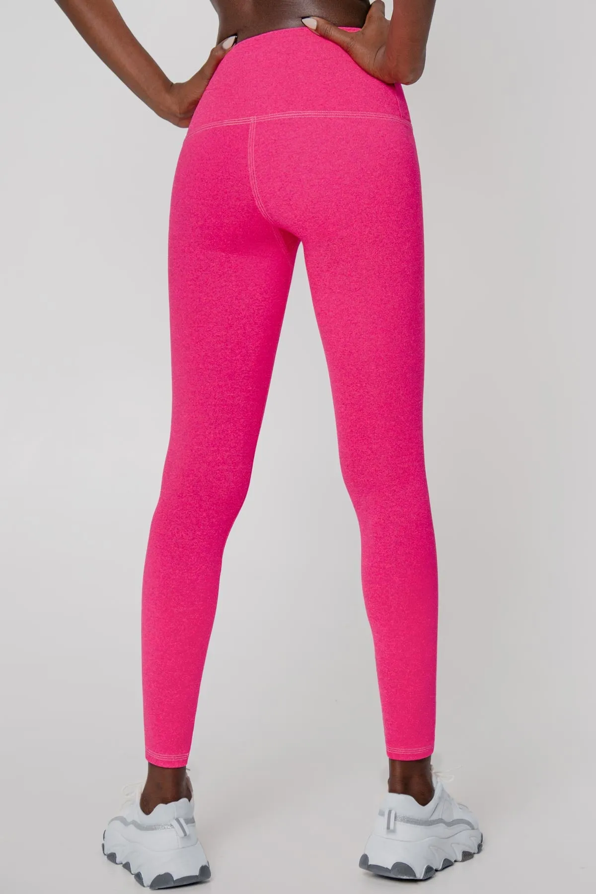 Heather Neon Pink Lucy UV 50  Performance Leggings Yoga Pants - Women