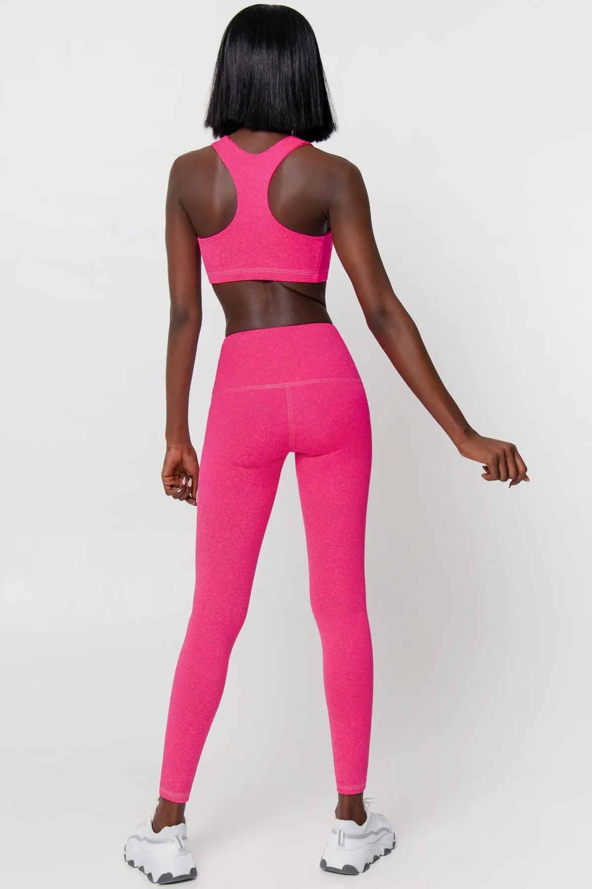 Heather Neon Pink Lucy UV 50  Performance Leggings Yoga Pants - Women