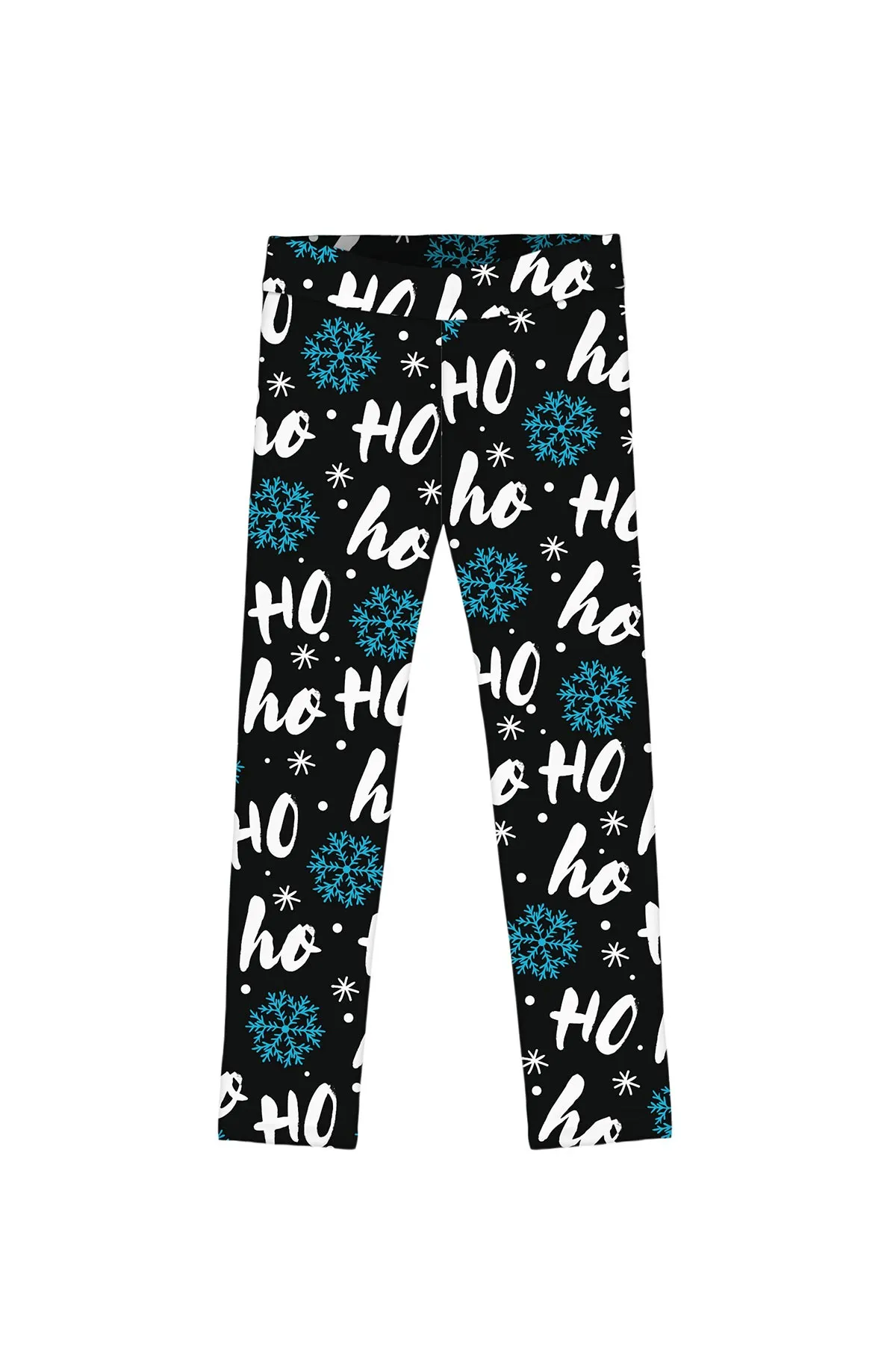 Hohoho Black Lucy Cute Winter Print Leggings - Girls