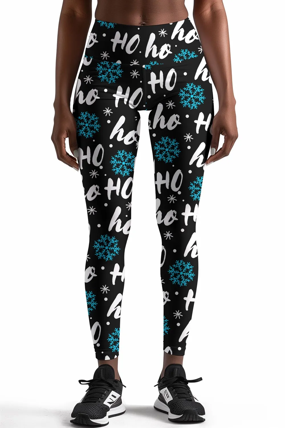 Hohoho Black Lucy Winter Printed Leggings Yoga Pants - Women