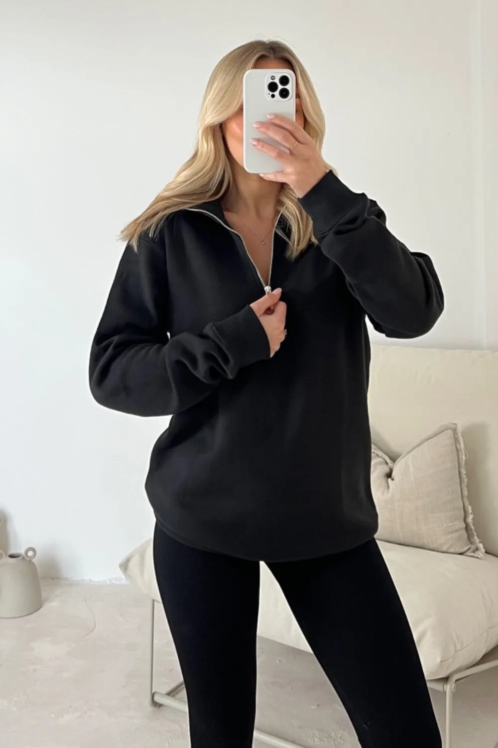 Kallie black 3/4 sweater and legging set