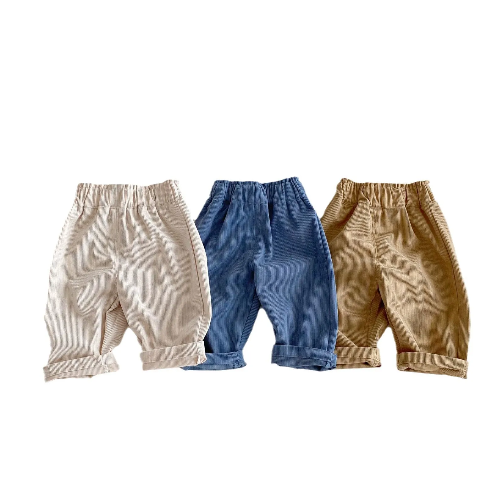 Kids Boys Girls Casual Corduroy Pants