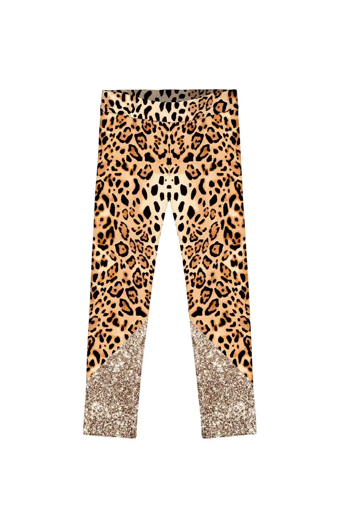 Let's Go Wild Lucy Brown & Gold Animal Leopard Print Leggings - Kids