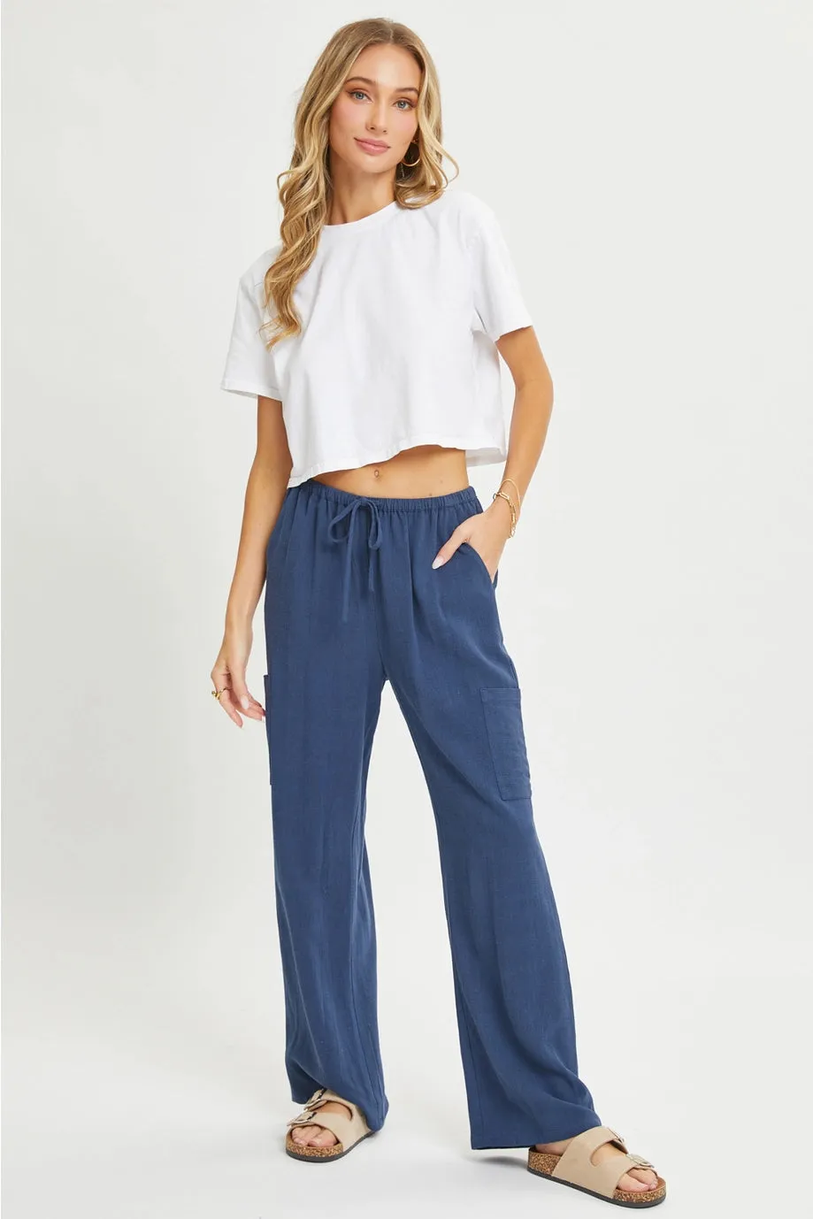 Linen Pull On Pants