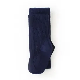 Little Stocking Co Cable Knit Tights - Navy