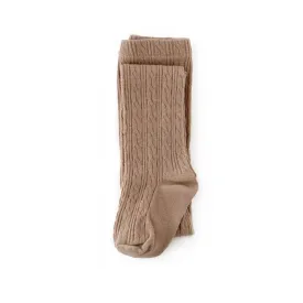 Little Stocking Co Cable Knit Tights - Oat