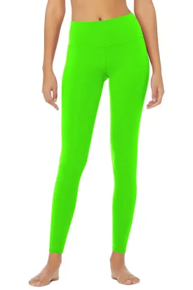 Neon Green UV 50  Lime Lucy Performance Leggings Yoga Pants - Women