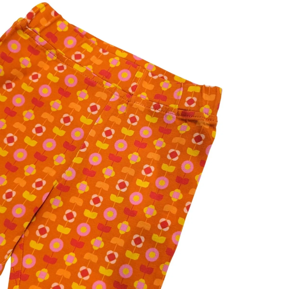 Organic Cotton Girl Leggings - Indian Flora Orange